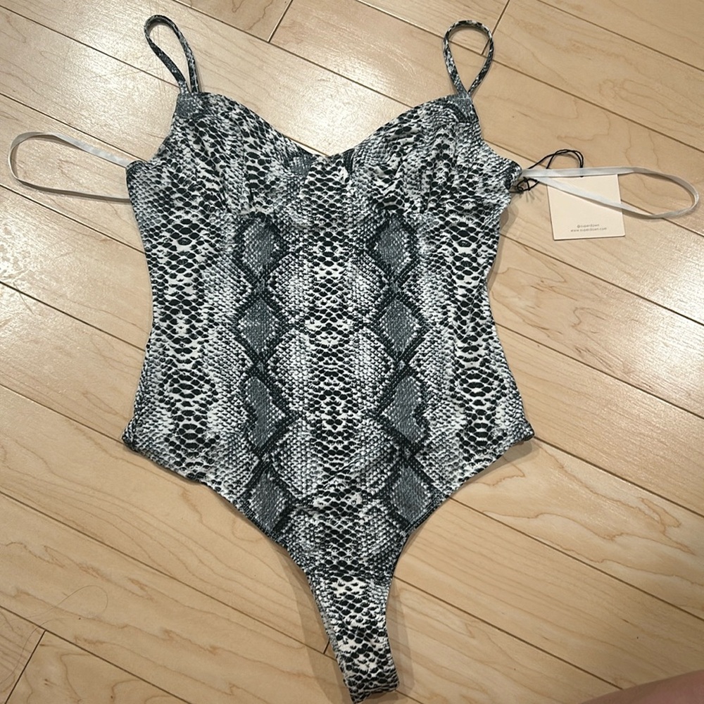 Super down snakeskin bodysuit NWT